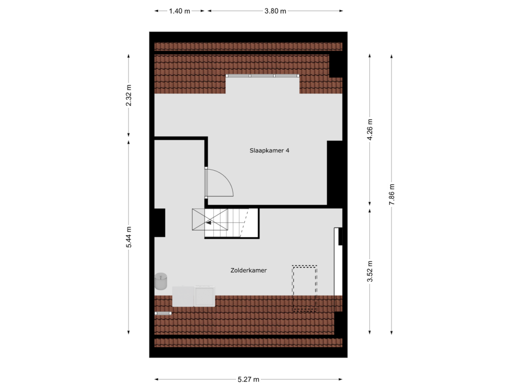 View floorplan of 2e Verdieping of Dr. van Campenstraat 16