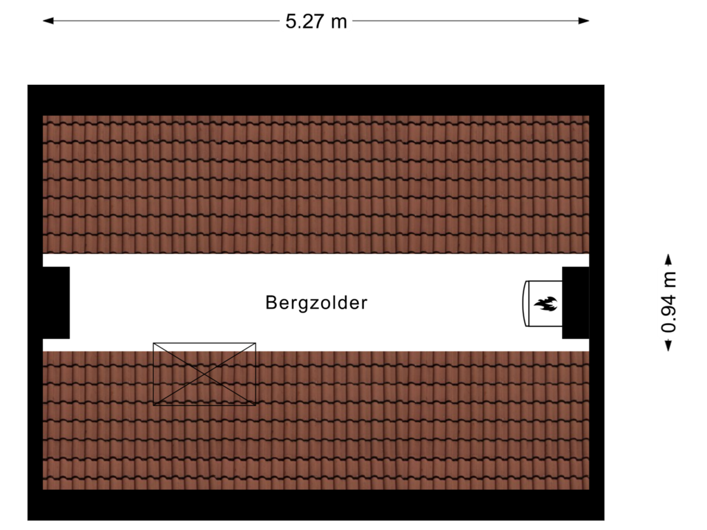 View floorplan of Bergzolder of Dr. van Campenstraat 16