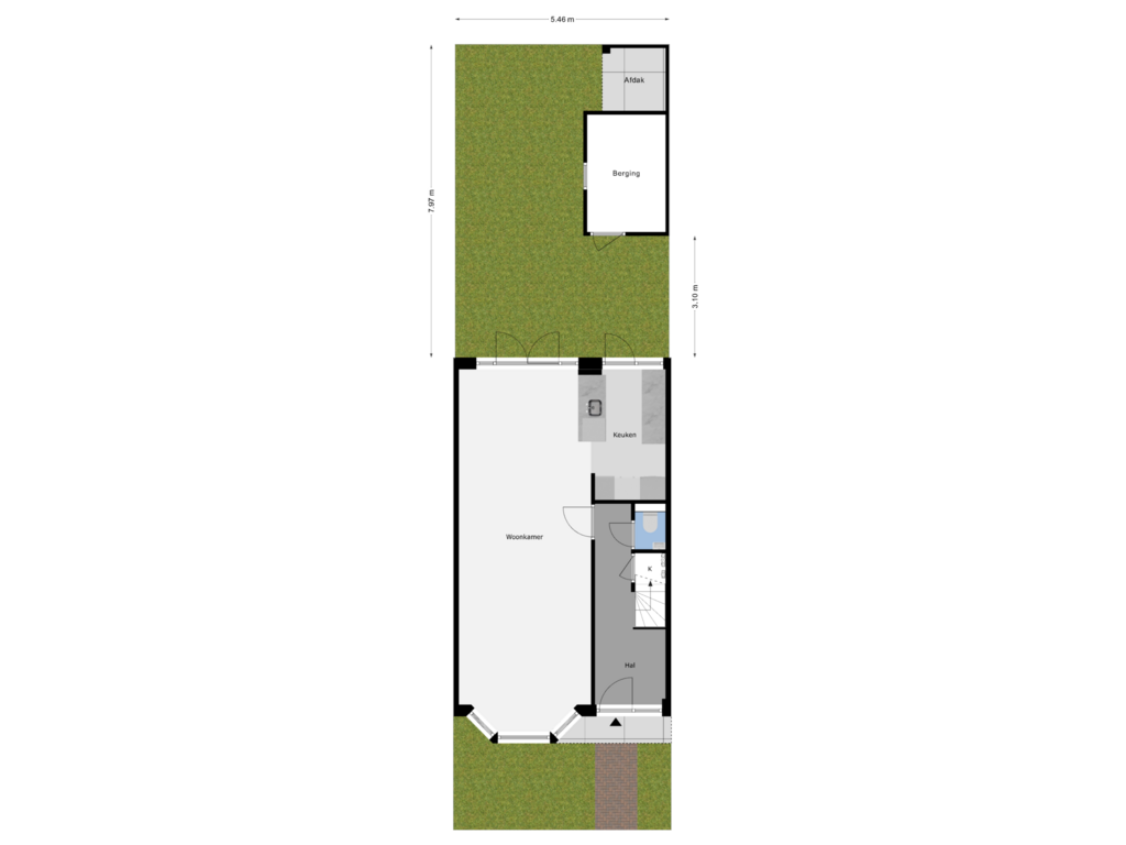 View floorplan of Perceeloverzicht of Dr. van Campenstraat 16