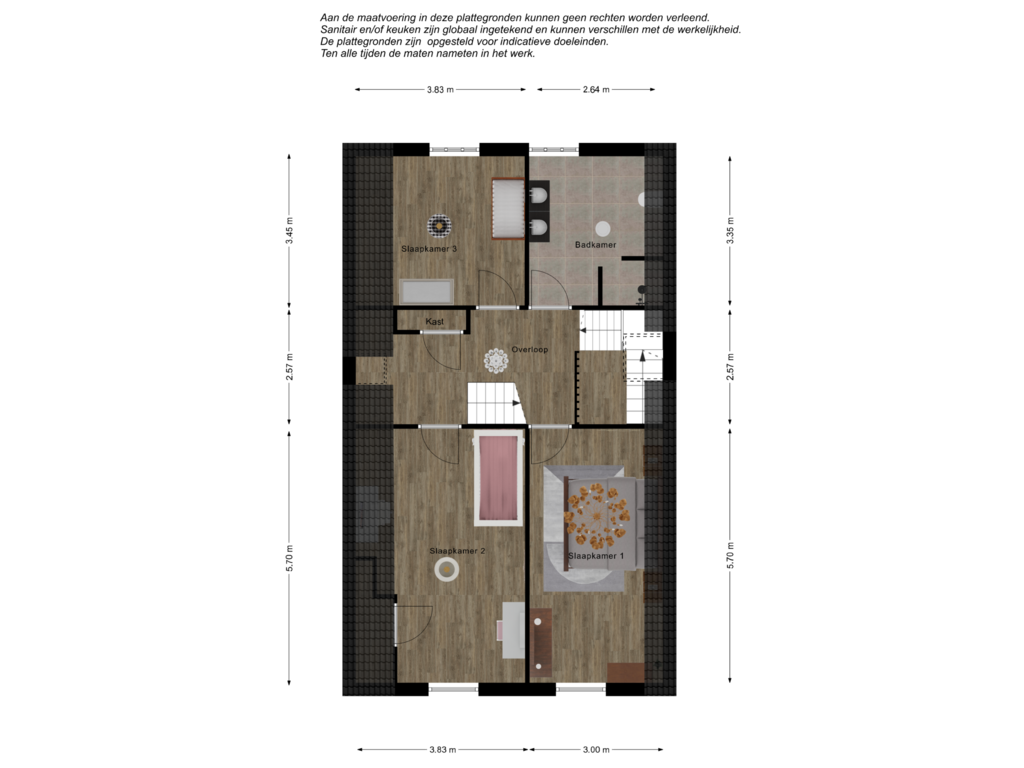 Bekijk plattegrond van 1e verdieping 3D van Marktveld 7