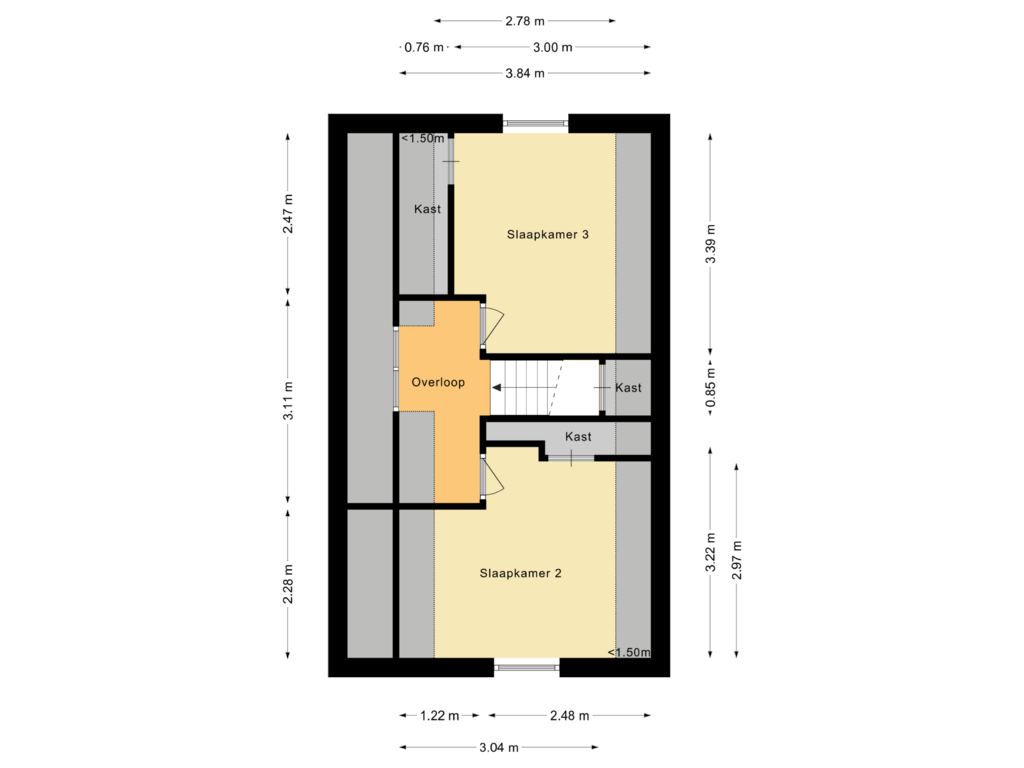 Bekijk plattegrond van Eerste verdieping van Veerstraat 44