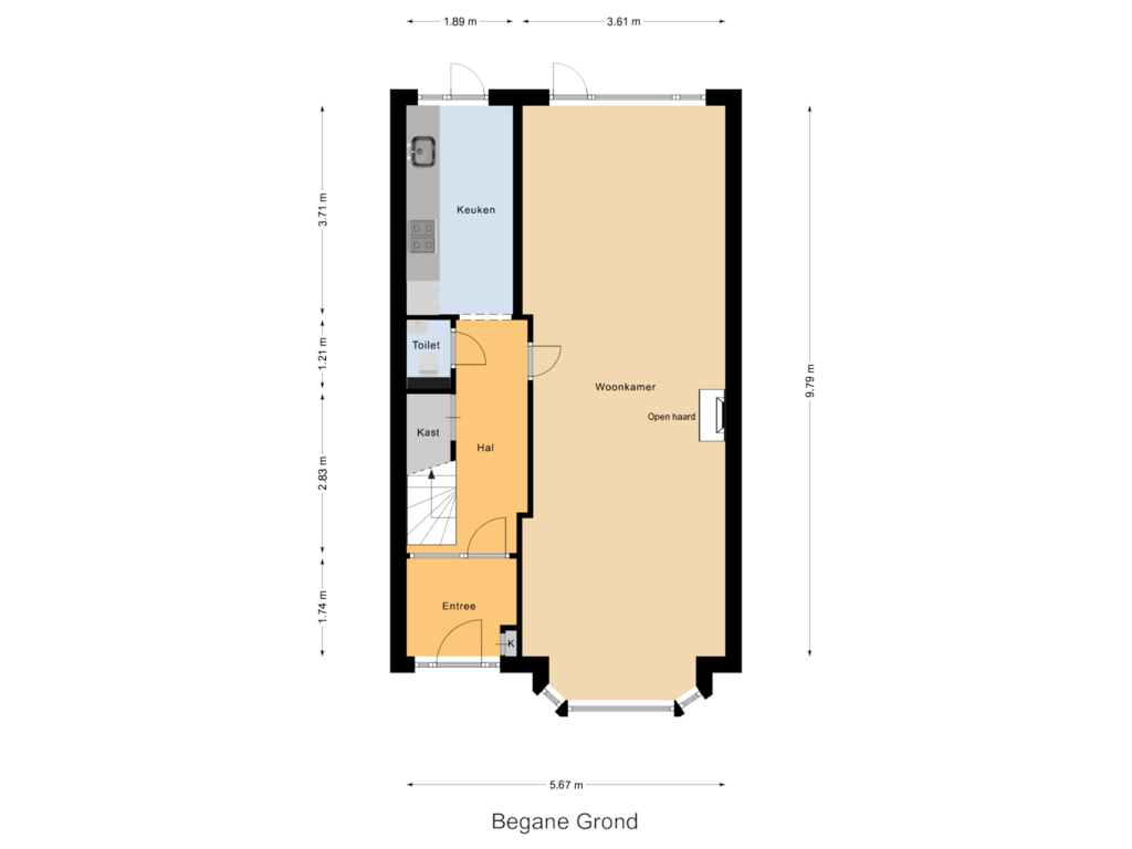 Bekijk plattegrond van Begane Grond van Zegtruststraat 3