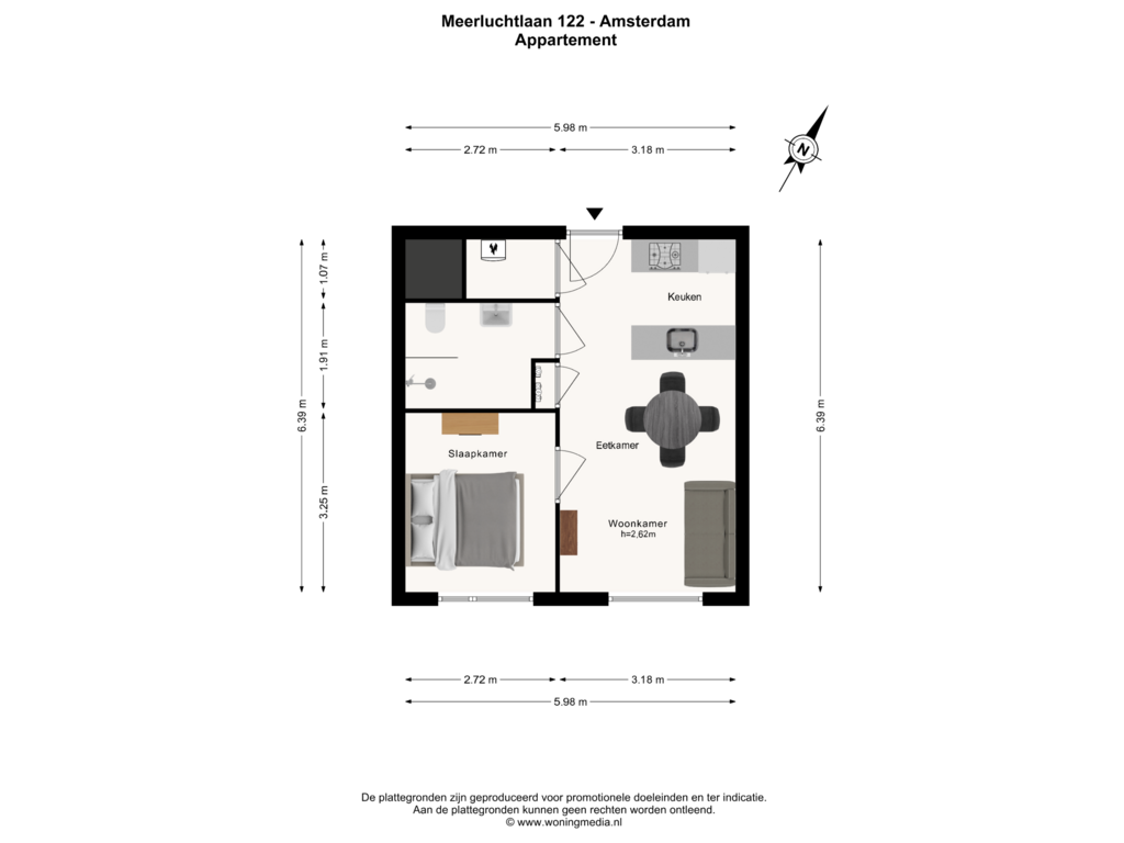 Bekijk plattegrond van Appartement van Meerluchtlaan 122