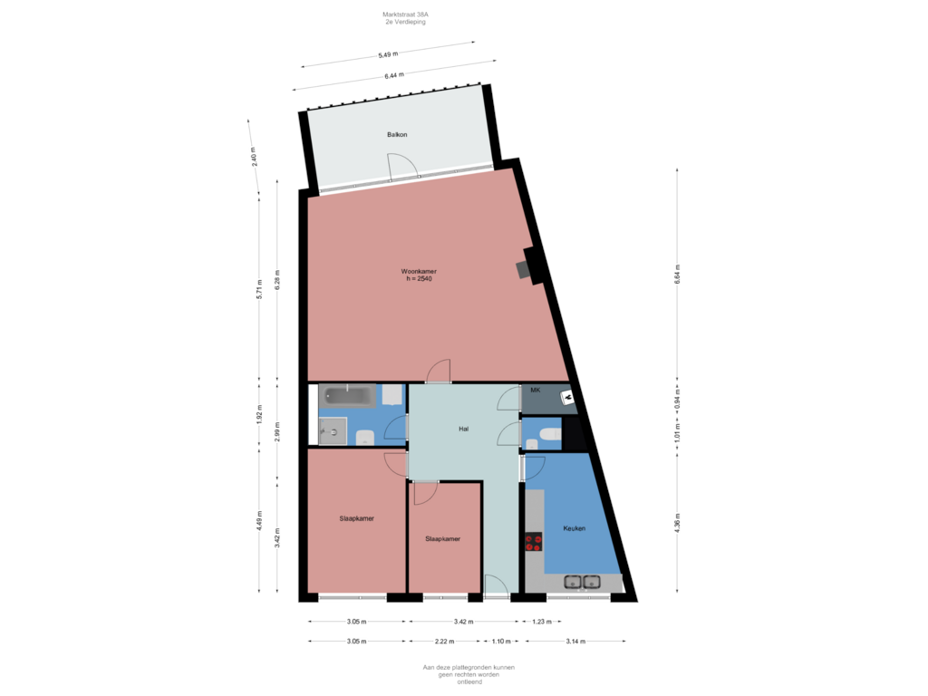 Bekijk plattegrond van 2e Verdieping van Marktstraat 38-A