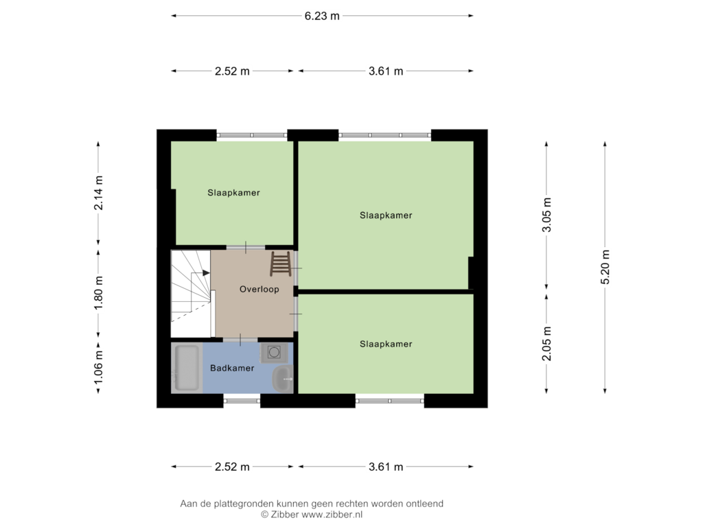 View floorplan of Eerste verdieping of Dokter Dagevosstraat 33