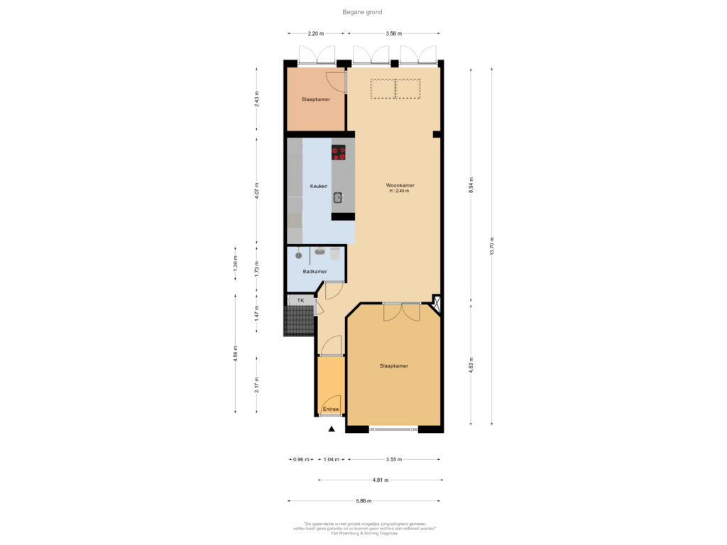 Bekijk plattegrond van Begane grond van Kuinderstraat 19-H