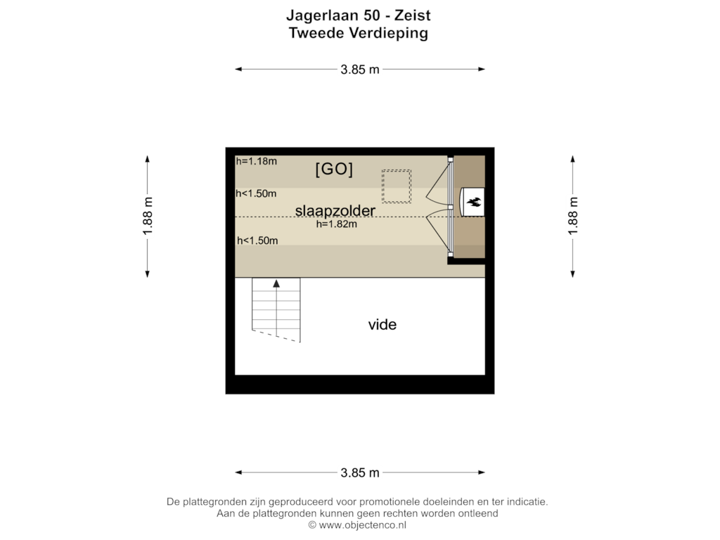 Bekijk plattegrond van TWEEDE VERDIEPING van Jagerlaan 50