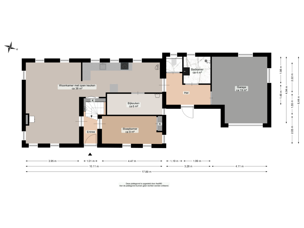 Bekijk plattegrond van Begane grond van Kampweg 9