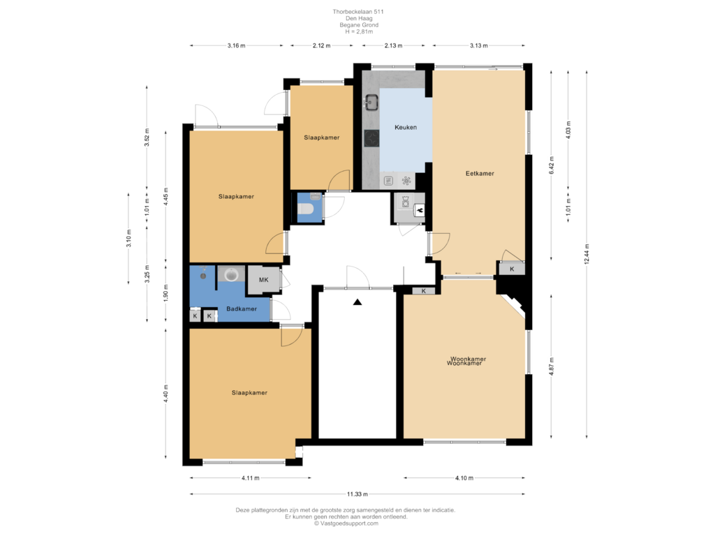 View floorplan of Begane grond of Thorbeckelaan 511