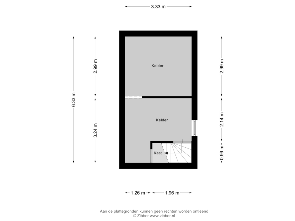 View floorplan of Kelder of Rembrandtstraat 30