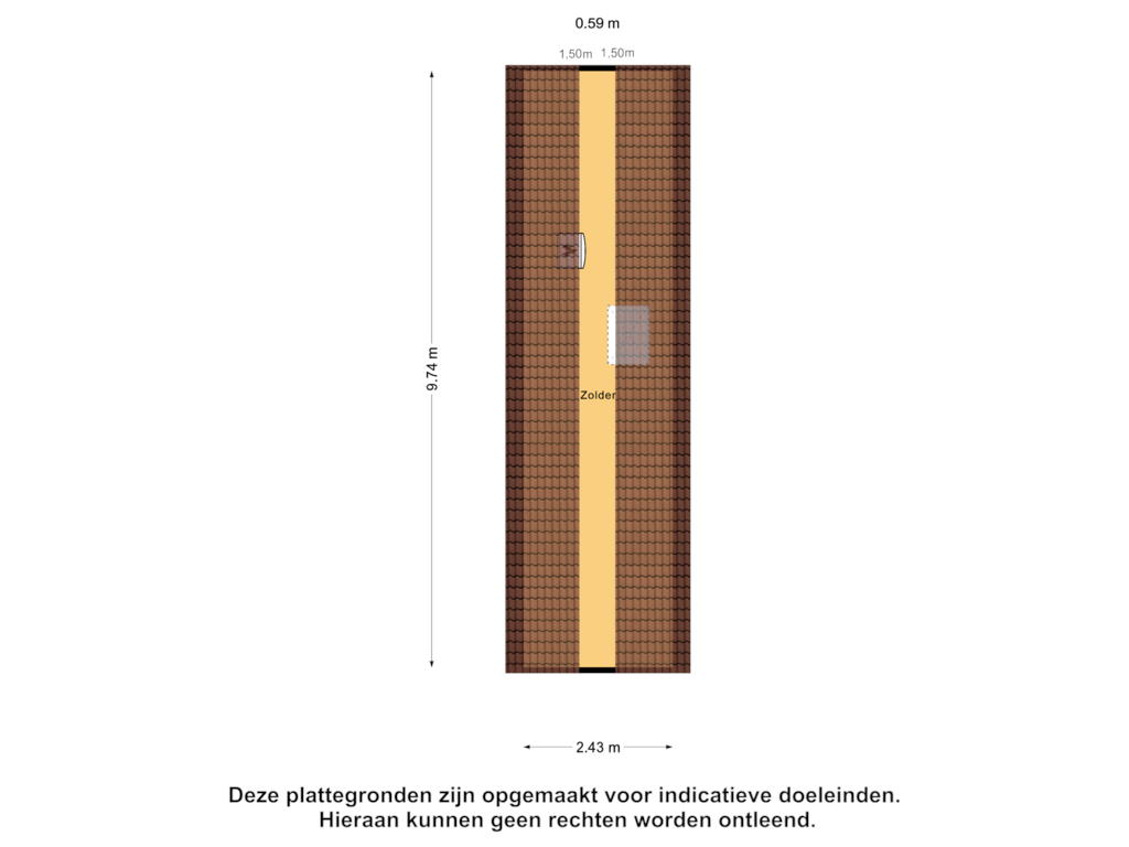 Bekijk plattegrond van Zolder van Dijkweg 6