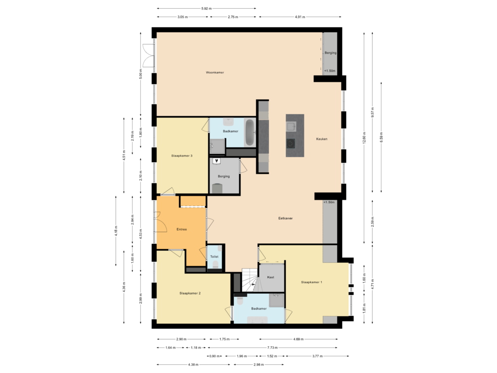 View floorplan of Appartement of Mgr vdn Tillaartstraat 58