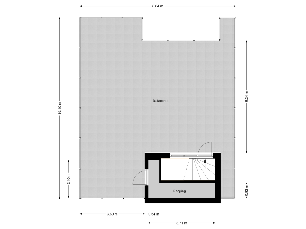 View floorplan of Dakterras of Mgr vdn Tillaartstraat 58