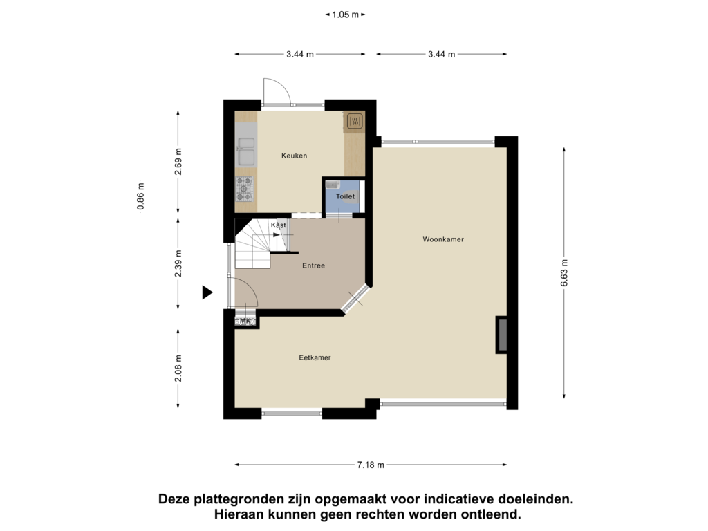 Bekijk plattegrond van Begane Grond van Eize Bosstraat 12