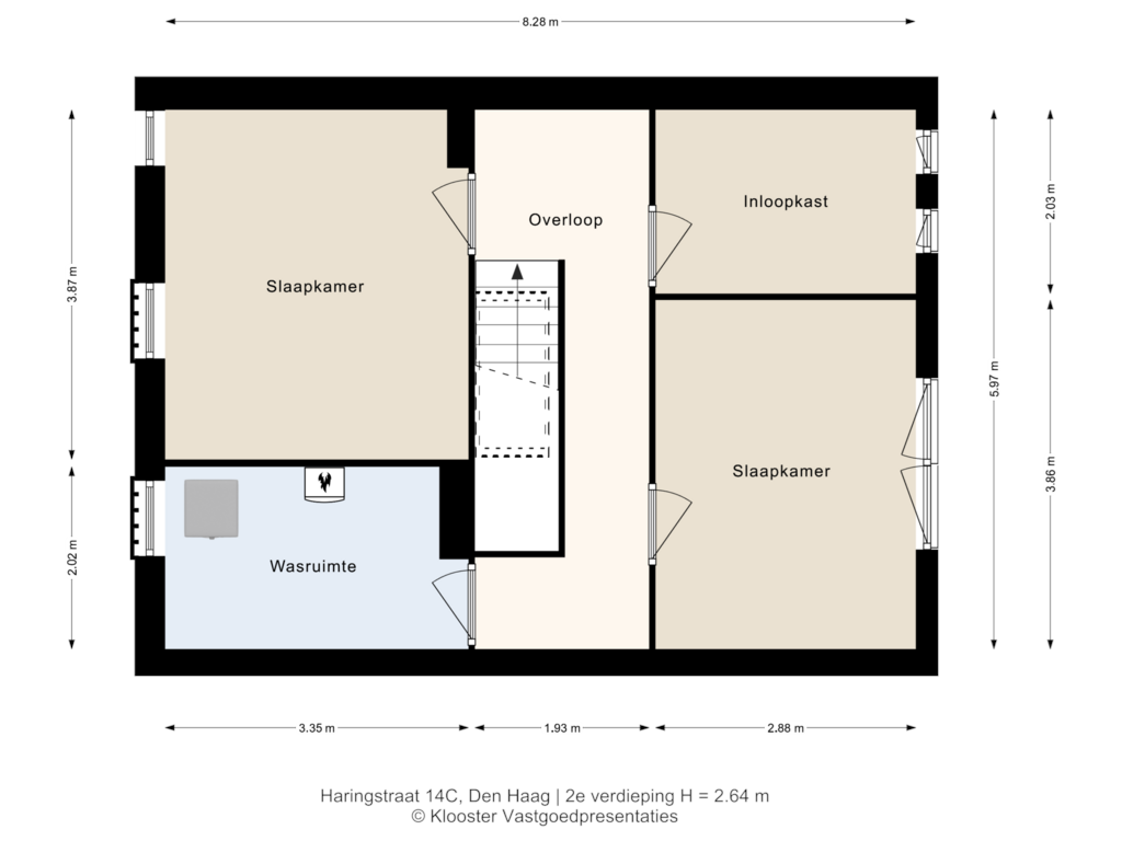 Bekijk plattegrond van 2e verdieping van Haringstraat 14-C