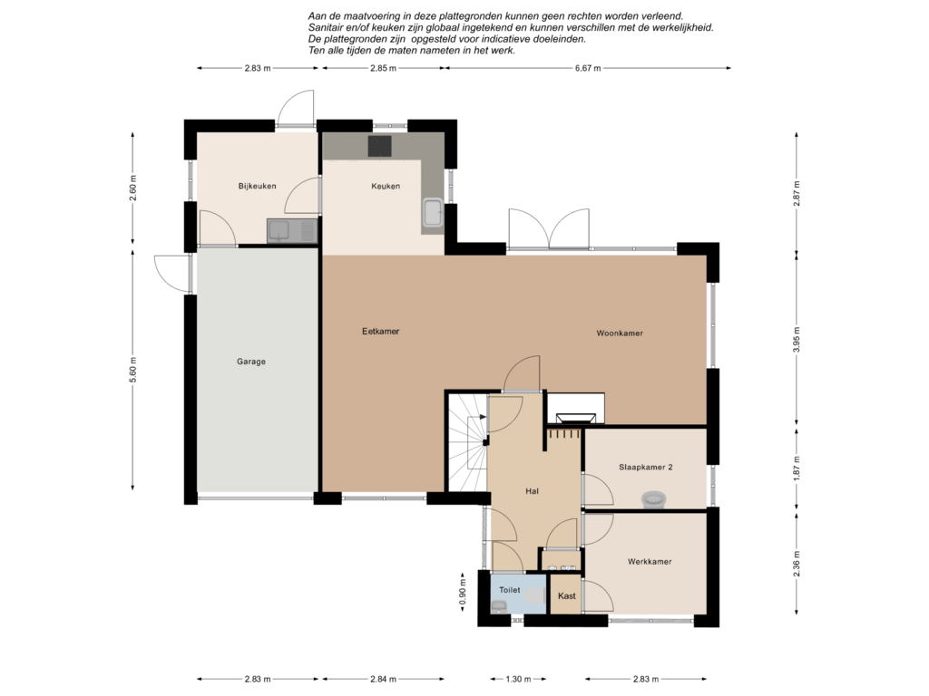 View floorplan of Beganegrond of Wilhelminalaan 16