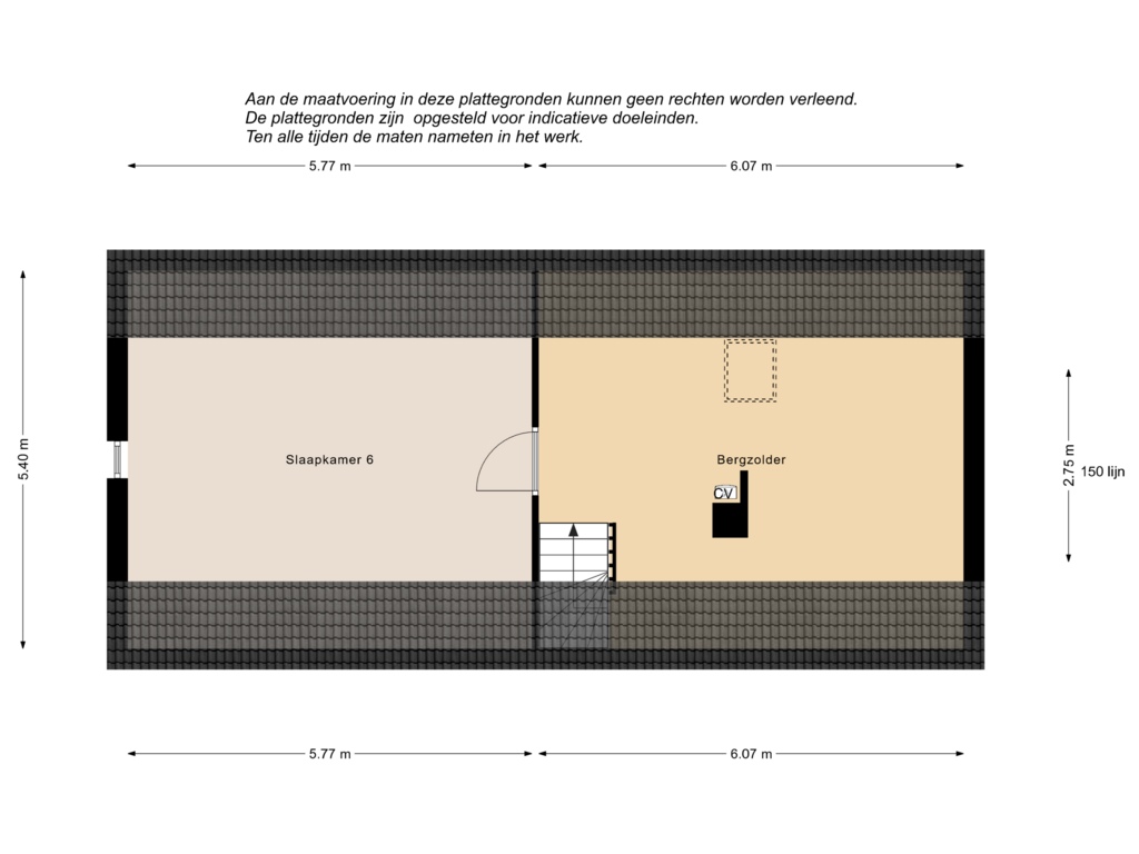 View floorplan of 2e verdieping of Wilhelminalaan 16