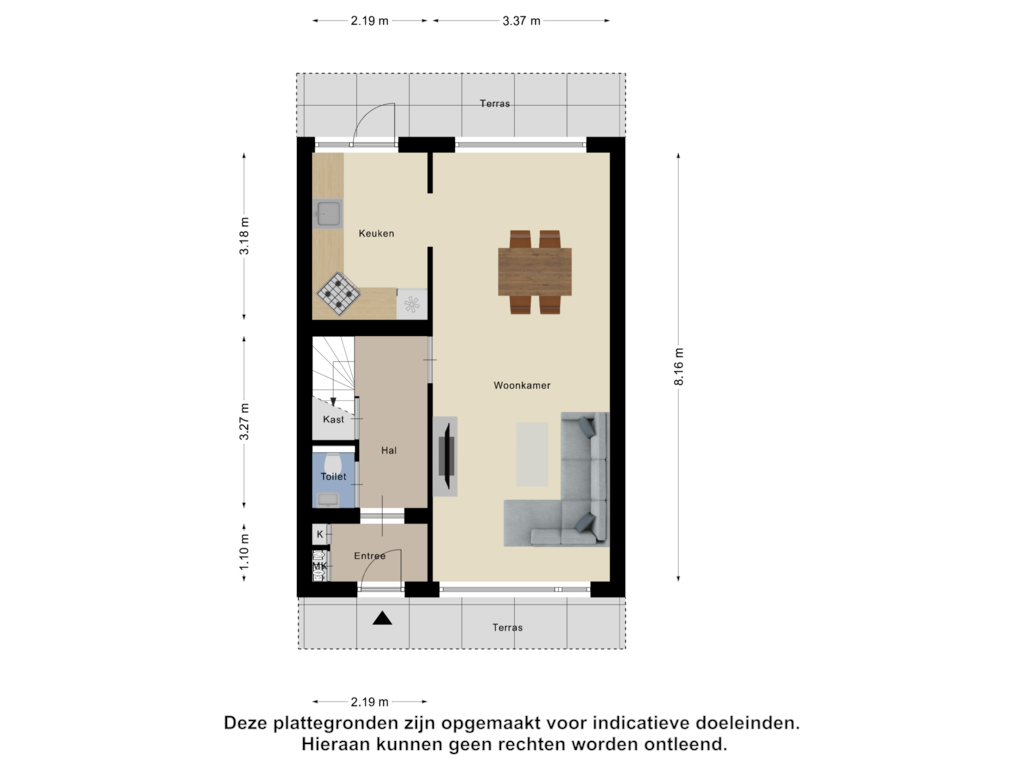 Bekijk plattegrond van Begane Grond van de Ruyterstraat 28