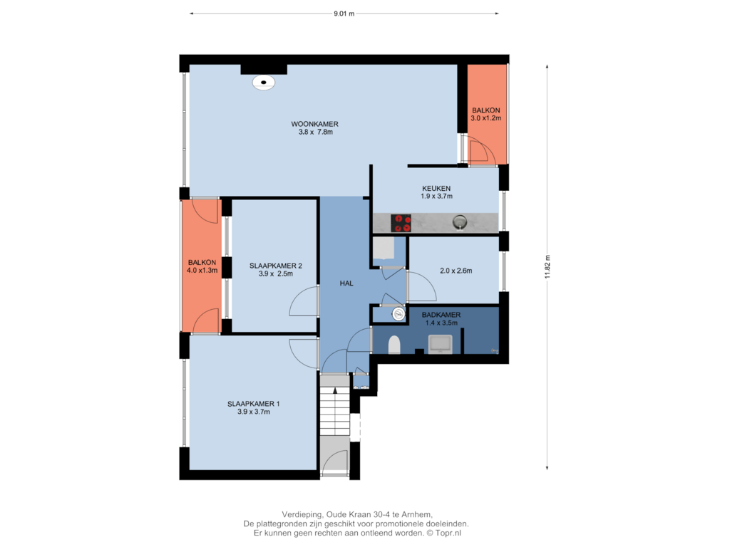 View floorplan of Verdieping of Oude Kraan 30-4