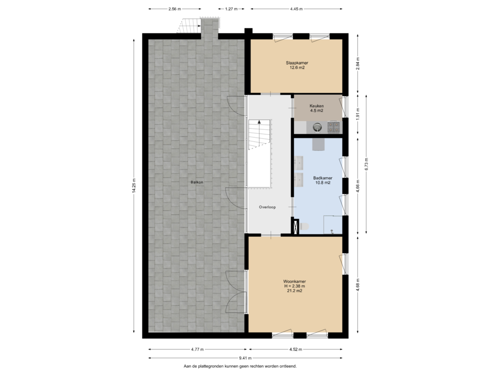 Bekijk plattegrond van 2e Verdieping van Auck Petersstrjitte 2