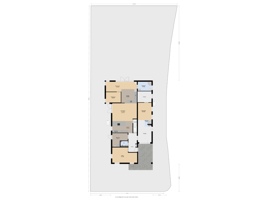 Bekijk plattegrond van Begane Grond Met Tuin van Auck Petersstrjitte 2