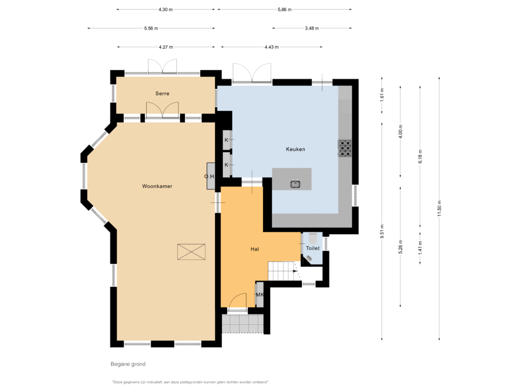 Bekijk plattegrond van Begane grond van Julianaweg 59