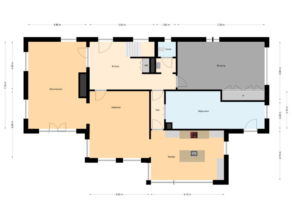 Bekijk plattegrond van Begane Grond van Groenevelt 30