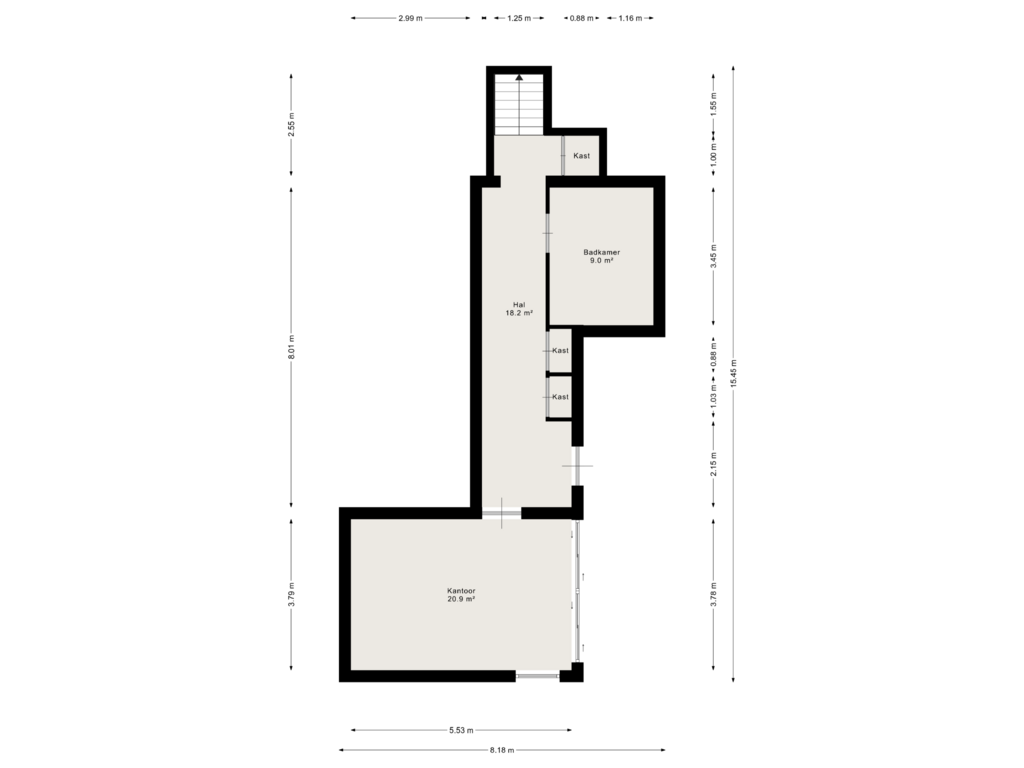 Bekijk plattegrond van Souterrain van Dalstraat 23