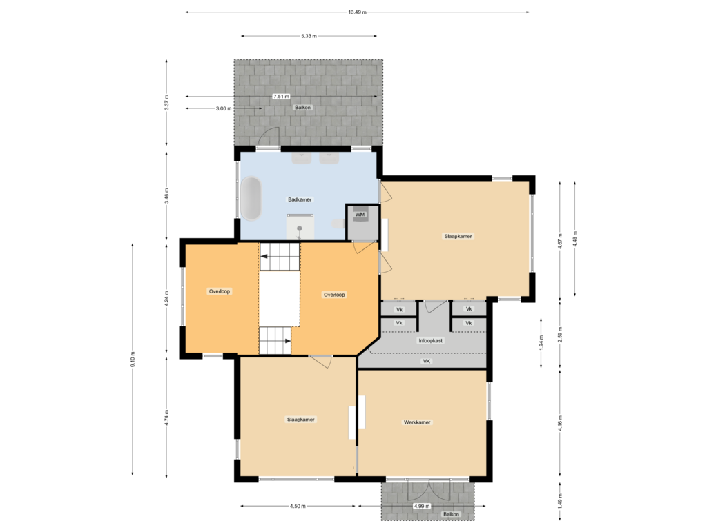 Bekijk plattegrond van 1e verdieping van Hoofdstraat 185