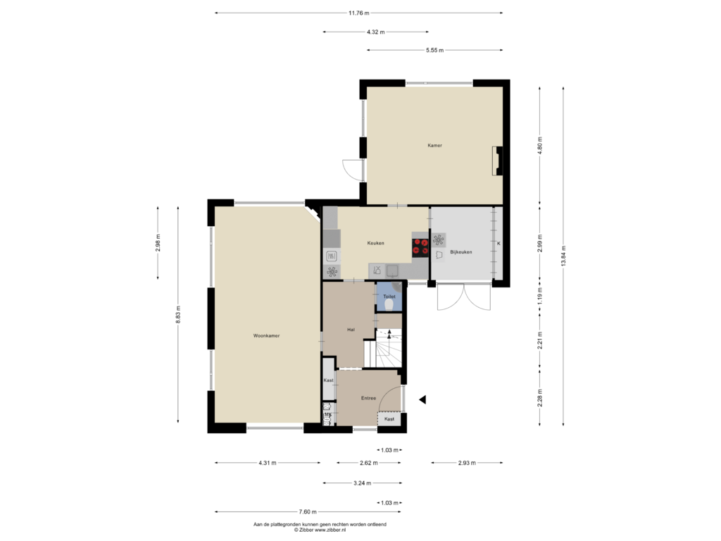 View floorplan of Begane grond of Zutphenseweg 74