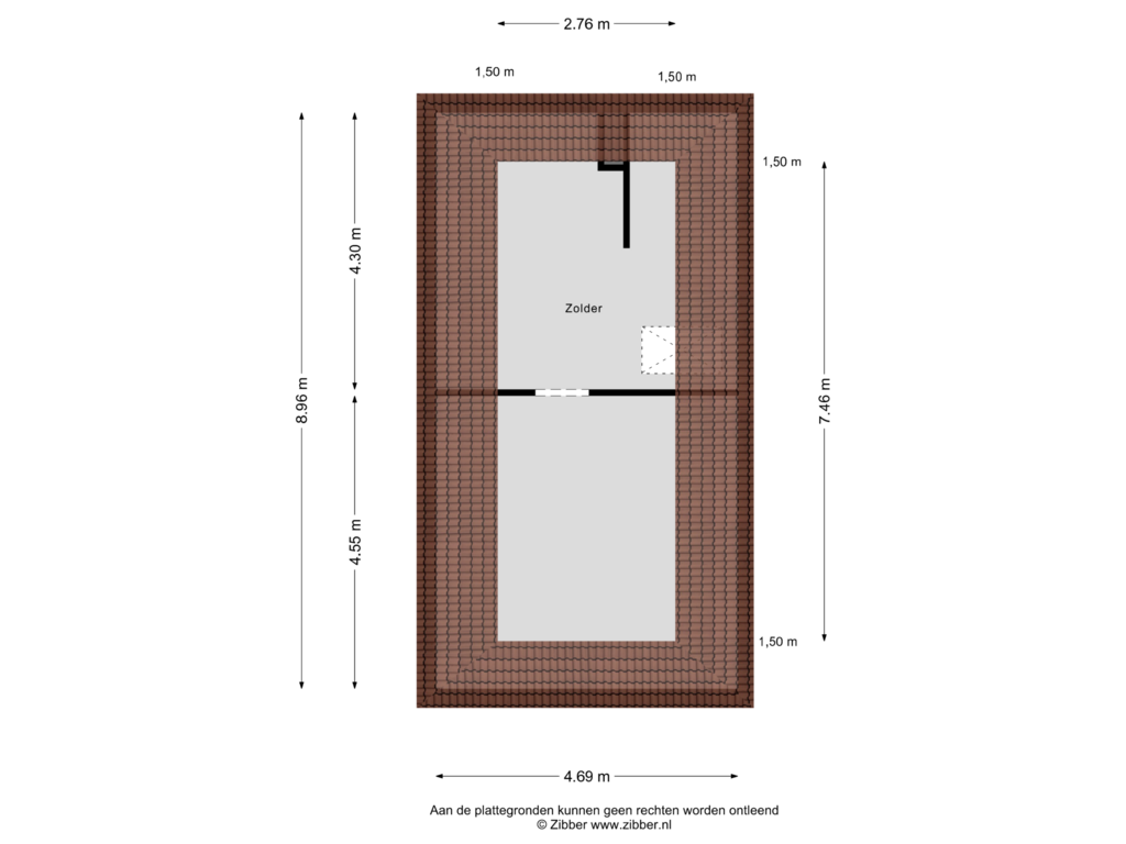 View floorplan of Zolder of Zutphenseweg 74