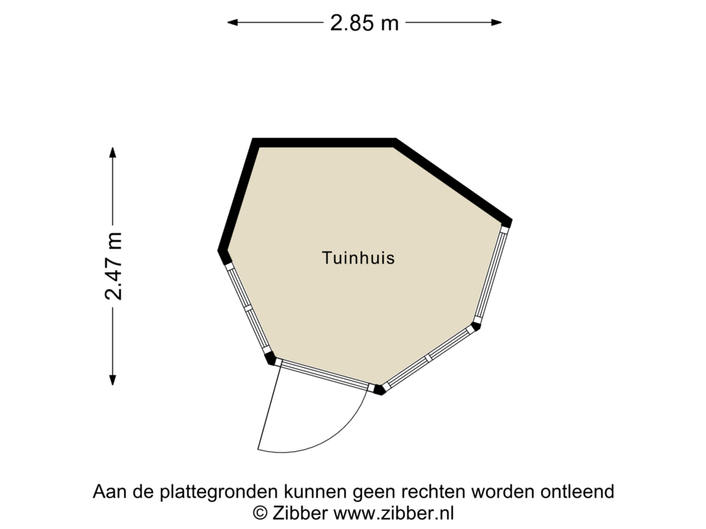 View floorplan of Tuinhuis of Zutphenseweg 74