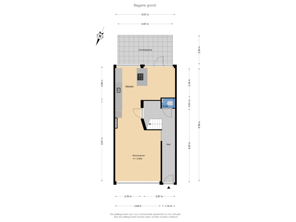 Bekijk plattegrond van Begane grond van Hertog Johannstraat 19