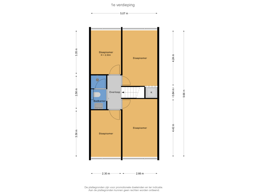 Bekijk plattegrond van 1e verdieping van Hertog Johannstraat 19