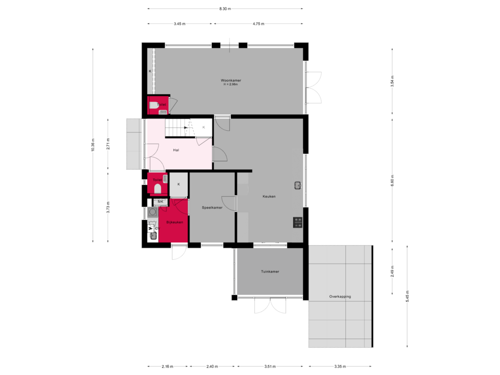 Bekijk plattegrond van Begane grond van Hogestraat 66