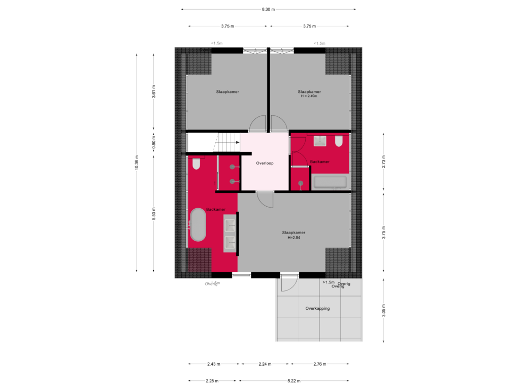 Bekijk plattegrond van 1e verdieping van Hogestraat 66