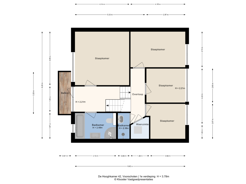 Bekijk plattegrond van 1e verdieping van De Hooghkamer 42