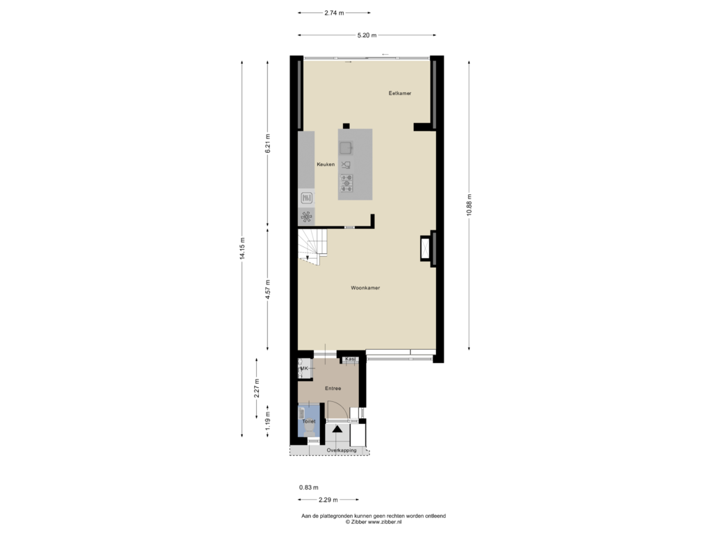 Bekijk plattegrond van Begane grond van Het Wedde 80