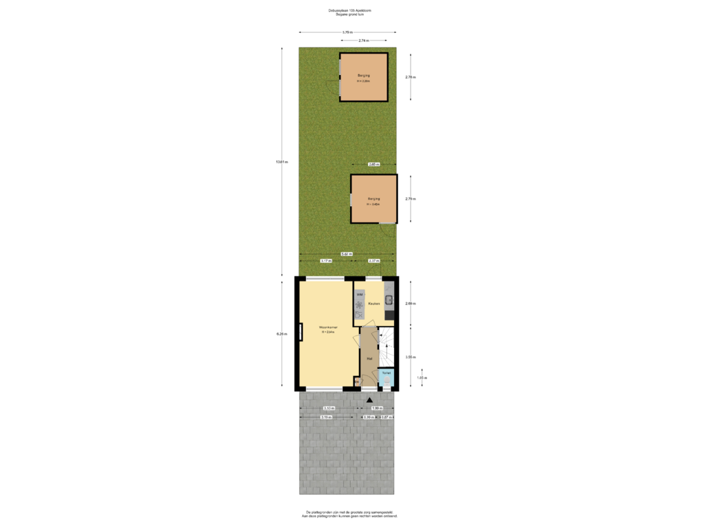 Bekijk plattegrond van Begane grond tuin van Debussylaan 105