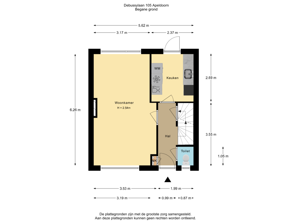 Bekijk plattegrond van Begane grond van Debussylaan 105