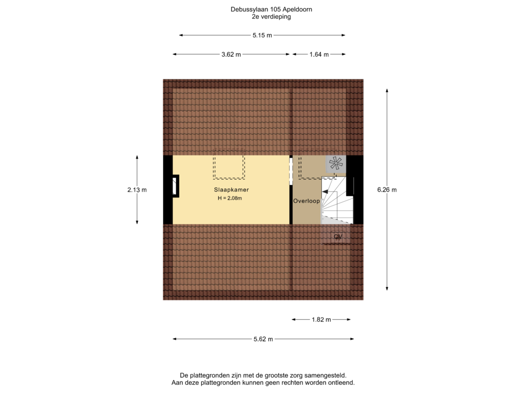 Bekijk plattegrond van 2e verdieping van Debussylaan 105