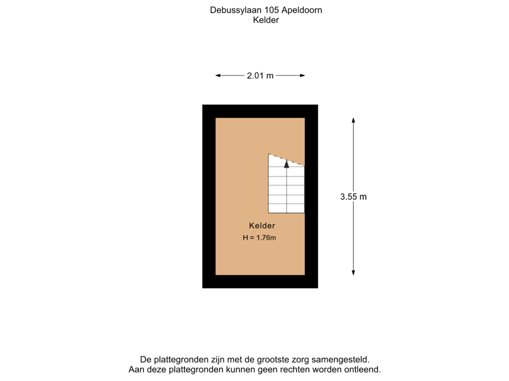 Bekijk plattegrond van Kelder van Debussylaan 105