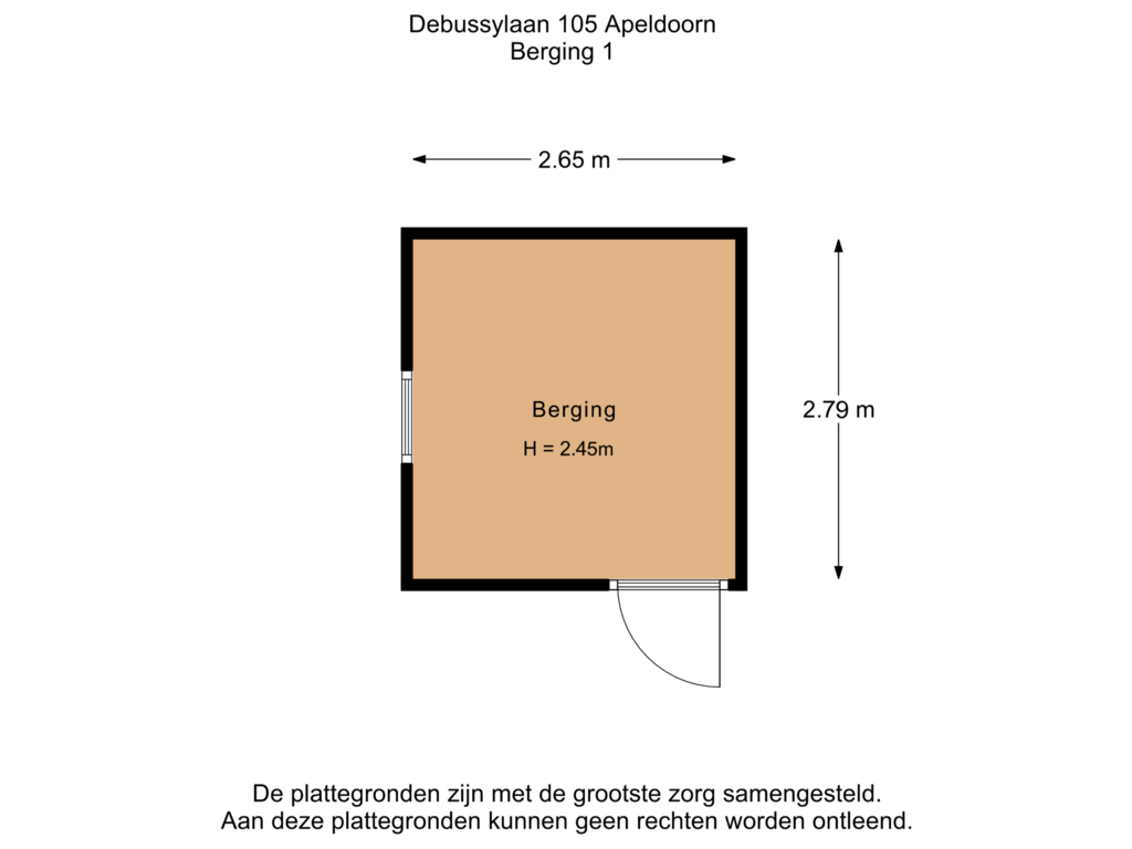 Bekijk plattegrond van Berging 1 van Debussylaan 105