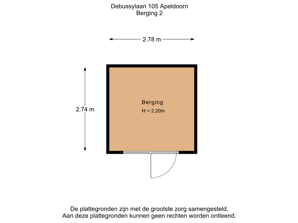 Bekijk plattegrond van Berging 2 van Debussylaan 105