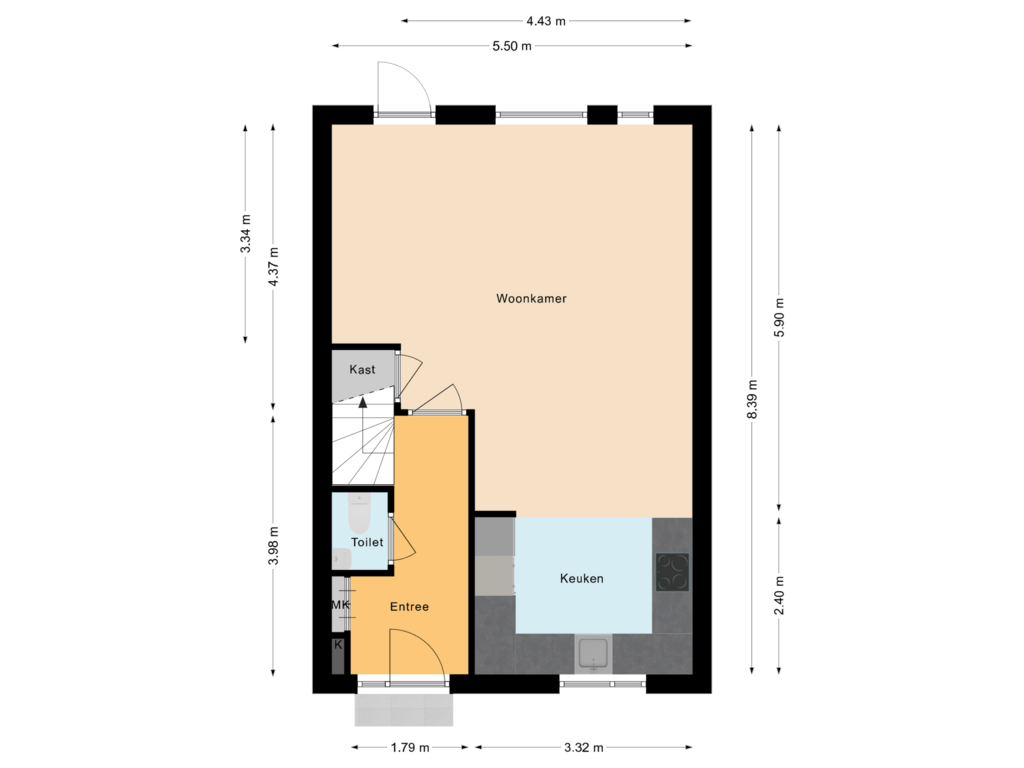 Bekijk plattegrond van Begane grond van De Praam 18