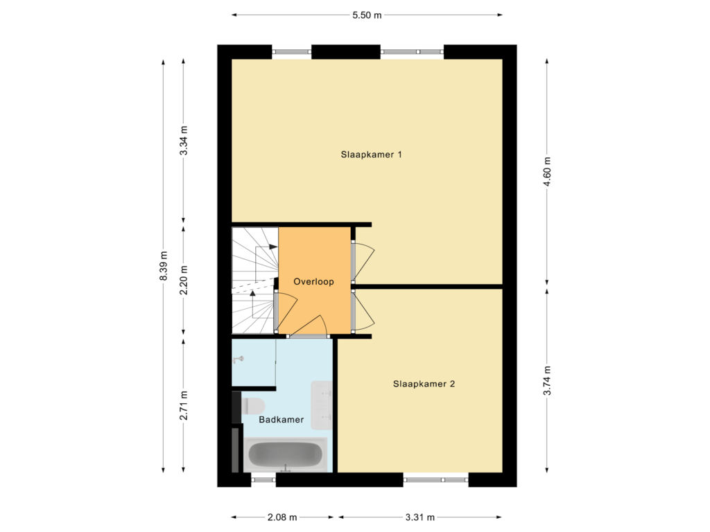 Bekijk plattegrond van Eerste verdieping van De Praam 18