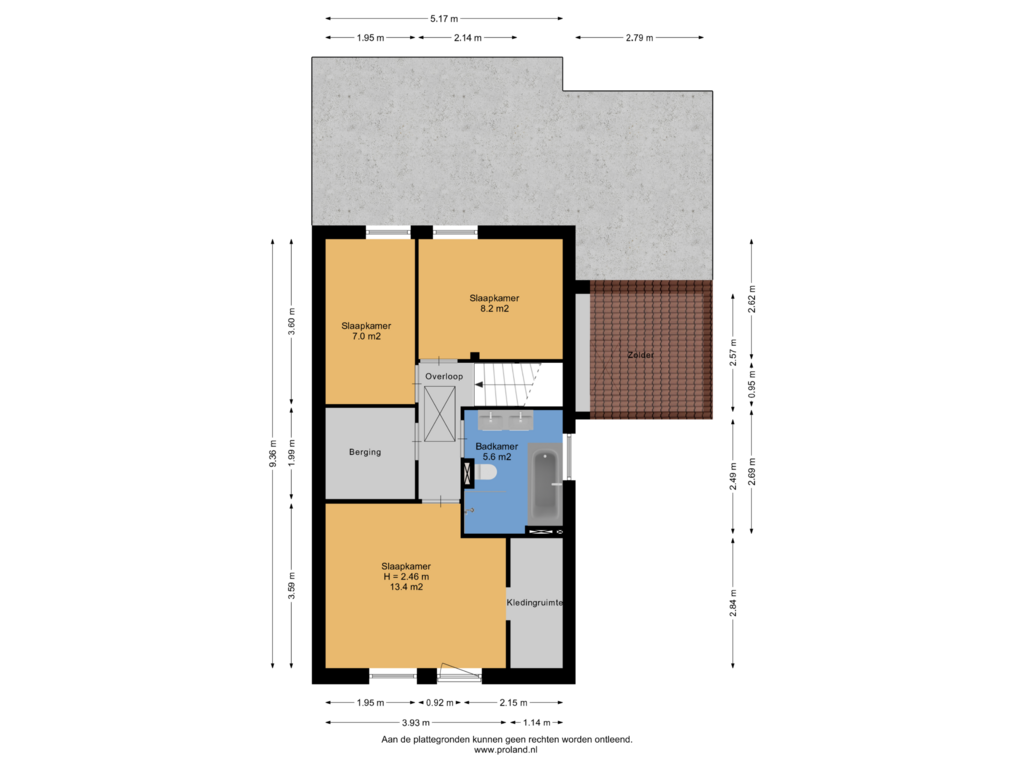 View floorplan of 1e Verdieping of Aak 13