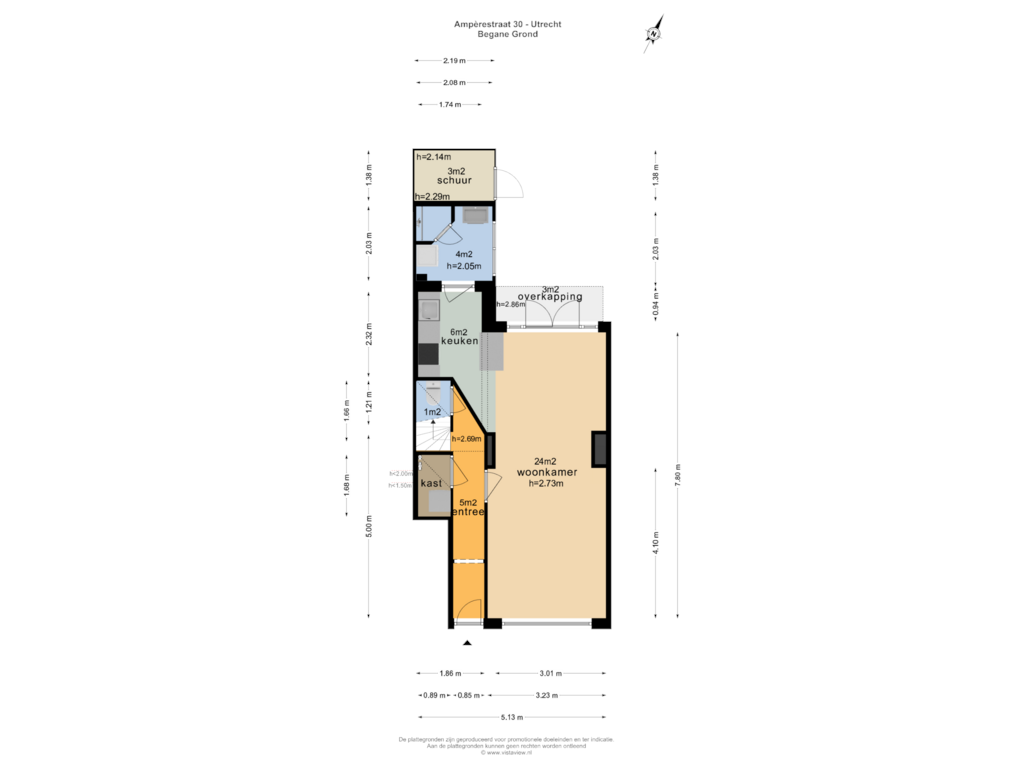 Bekijk plattegrond van BEGANE GROND van Ampèrestraat 30