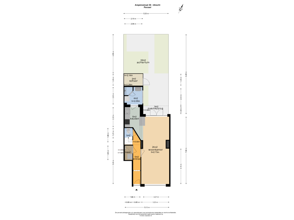 Bekijk plattegrond van PERCEEL van Ampèrestraat 30