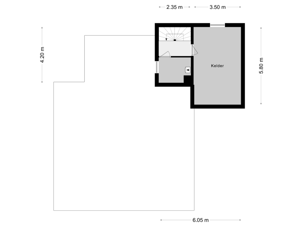 Bekijk plattegrond van Souterrain van Ransdalerweg 1